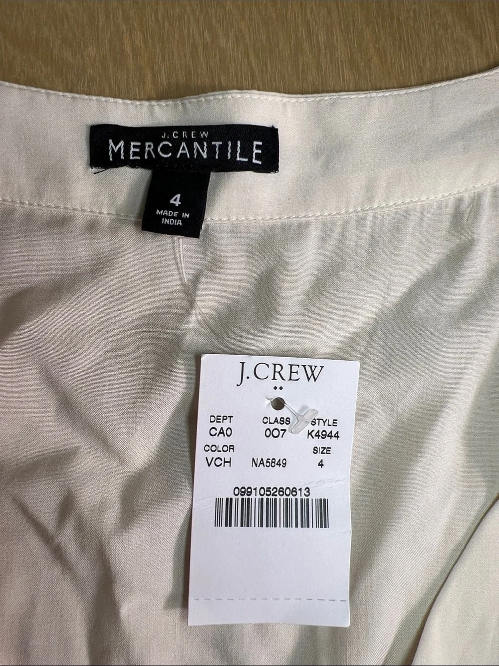 J. Crew Cream long sleeve blouse size 4